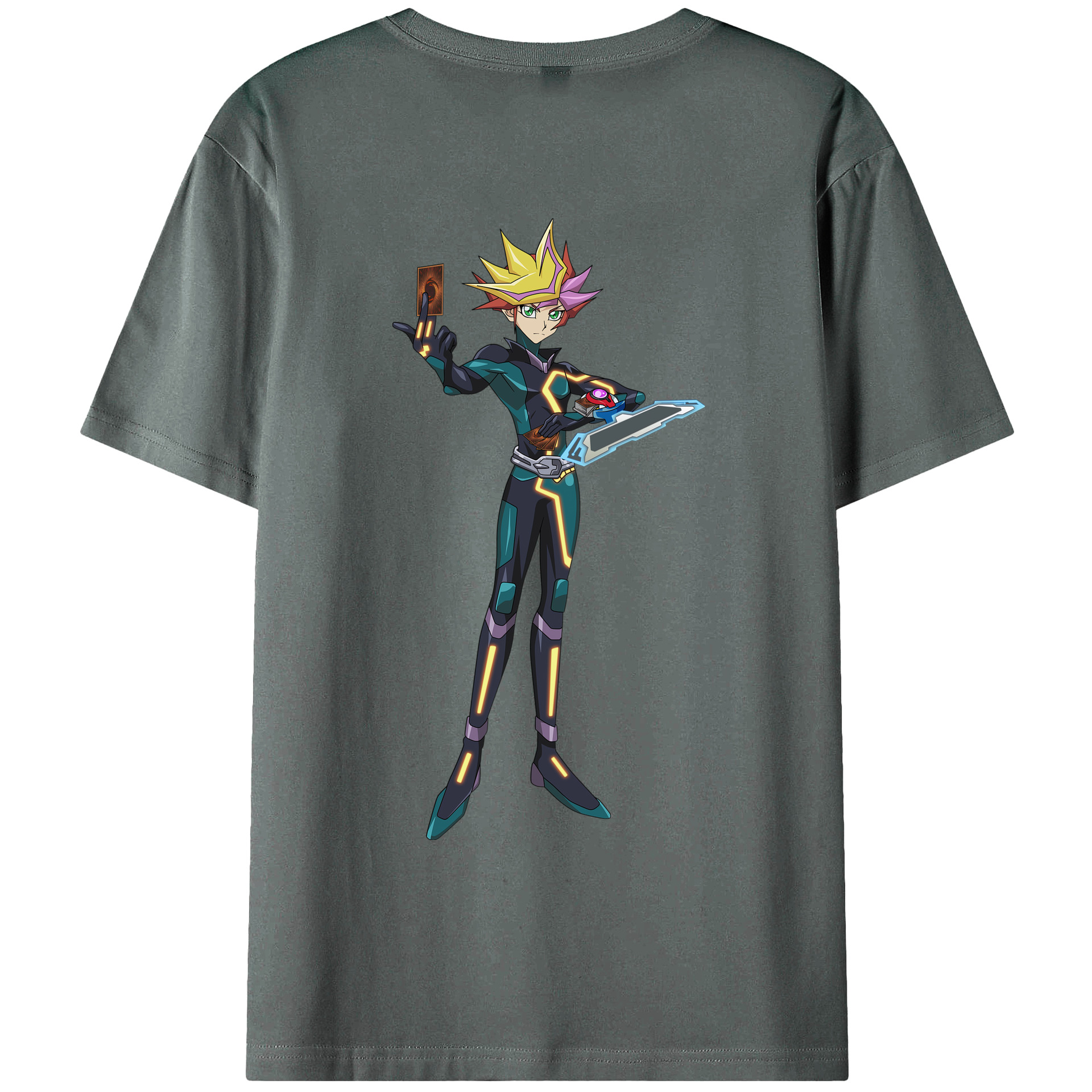 （画像用） 遊☆戯☆王 Yu-Gi-Oh! 綿100％ メンズ半袖Tシャツ（バックプリント） 通気性